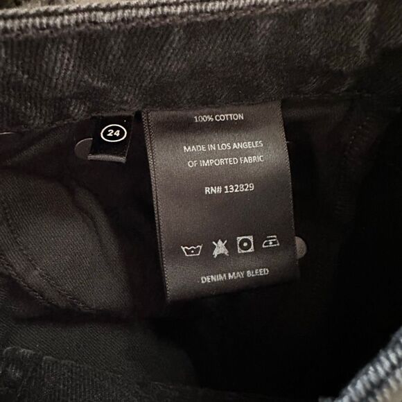 GrIfrnd The Kate size 24 Low Rise Slim Crop Jeans Distressed Black Straight - Picture 10 of 12